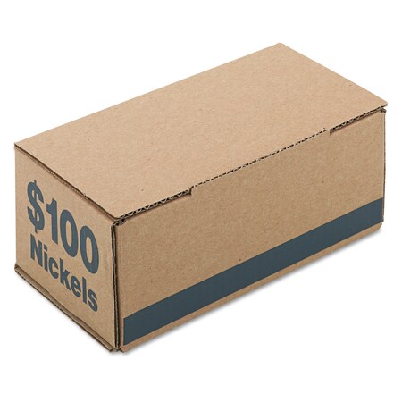 Pm Company Corrugated Cardboard Coin Storage w/Denomination Printed, Blue, PK50 61005